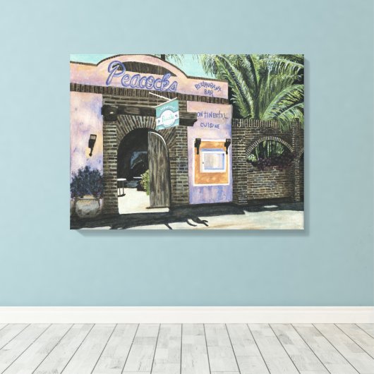 Peacocks Restaurant Schilderij Cabo San Lucas Canvas Afdruk (Insitu (Houten vloer))