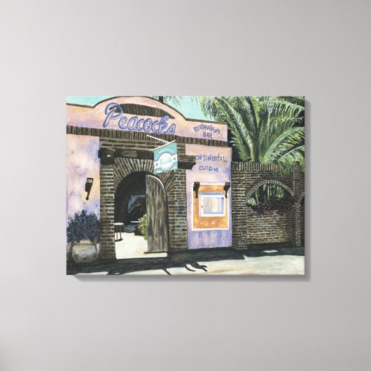 Peacocks Restaurant Schilderij Cabo San Lucas Canvas Afdruk (Voorkant)