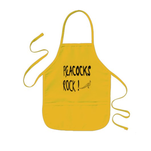 Peacocks Rock! Apron Kinder Schort (Voorkant)