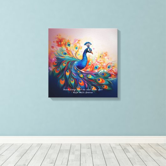 Peacock's Splendor Canvas Afdruk (Insitu (Houten vloer))