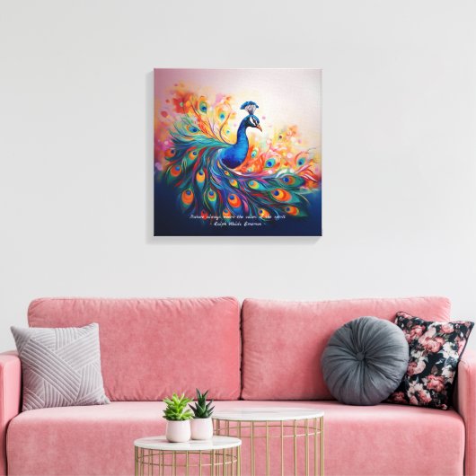 Peacock's Splendor Canvas Afdruk (Insitu (Woonkamer))