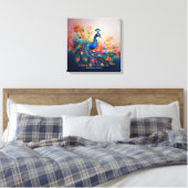 Peacock's Splendor Canvas Afdruk (Insitu (Slaapkamer))