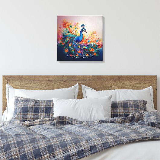 Peacock's Splendor Canvas Afdruk (Insitu (Slaapkamer))