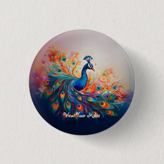 Peacock's Splendor Ronde Button 3,2 Cm