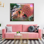 Peacocks Uitgerekte Canvas Print (Insitu (Woonkamer))