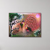 Peacocks Uitgerekte Canvas Print (Voorkant)