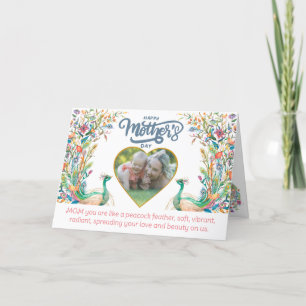 Peacock's veer als moeders liefdesMoederdag Bedankkaart