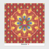 Peacocks vether Rangoli op patroon Sticker (Vel)