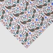 Peacocks vogels en bloemen Patrooncadeau Tissuepapier (Detail)