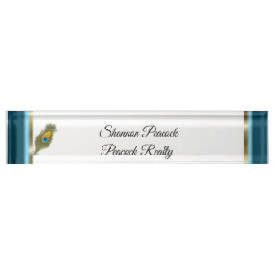 Peacockthema met doezelaar naambordje