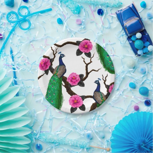 Peacocktuin Papieren Bordje (Feest)