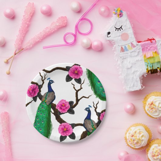 Peacocktuin Papieren Bordje (Feest)