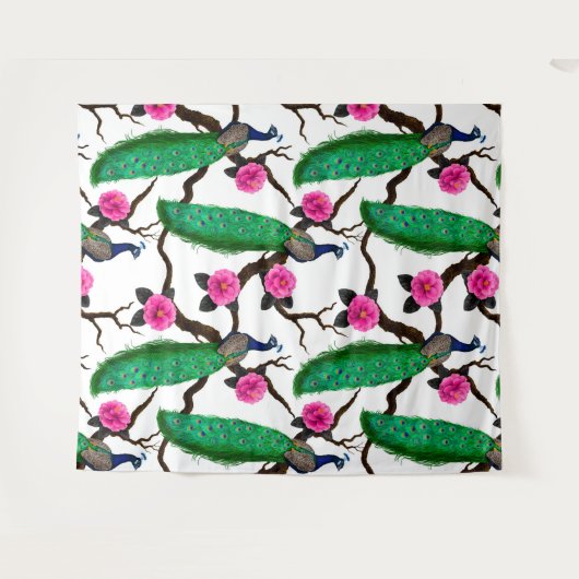 Peacocktuin Wandkleed (Voorkant (horizontaal))