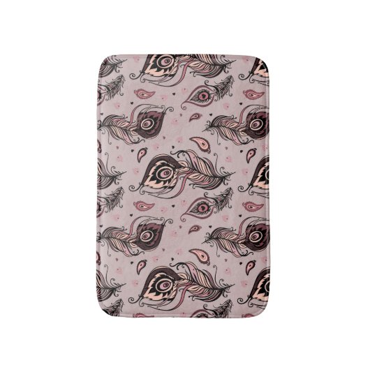 Peacockvederpatroon Badmat (Voorkant Verticaal)