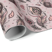 Peacockvederpatroon Cadeaupapier (Rol Hoek)