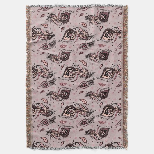 Peacockvederpatroon Deken (Voorkant Verticaal)