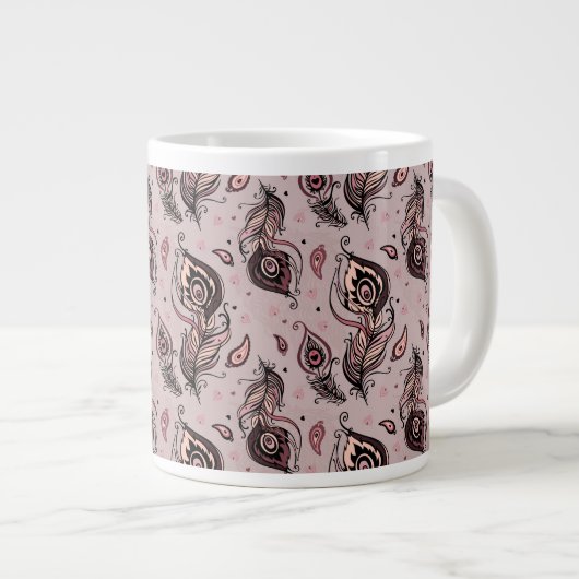 Peacockvederpatroon Grote Koffiekop (Voorkant rechts)