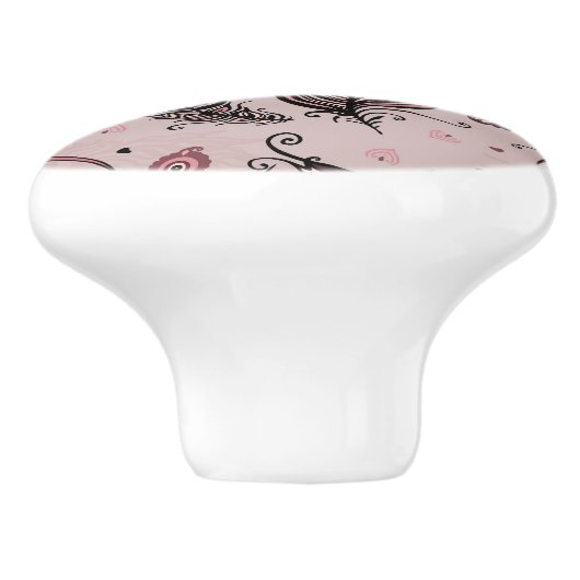 Peacockvederpatroon Keramische Knop (Zijkant)