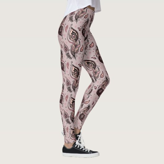 Peacockvederpatroon Leggings (Rechts)