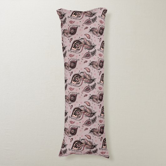 Peacockvederpatroon Lichaamskussen (Voorkant Verticaal)