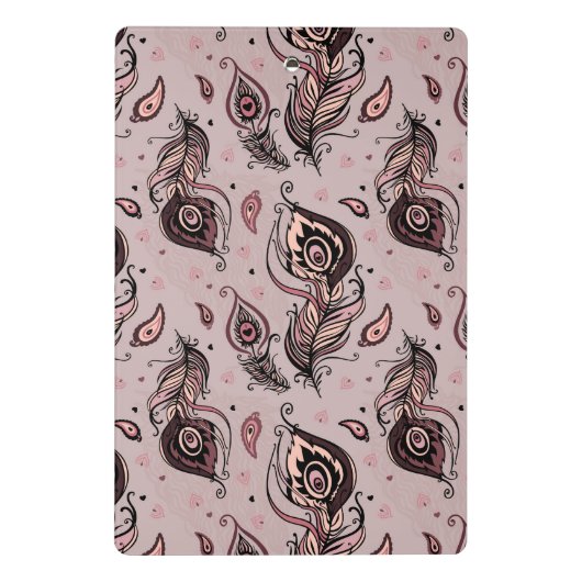 Peacockvederpatroon Mini Klembord (Achterkant)