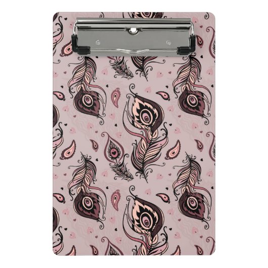 Peacockvederpatroon Mini Klembord (Voorkant)