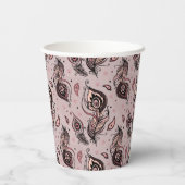 Peacockvederpatroon Papieren Bekers (Achterkant)