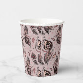 Peacockvederpatroon Papieren Bekers (Rechts)