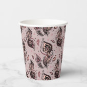 Peacockvederpatroon Papieren Bekers (Voorkant)