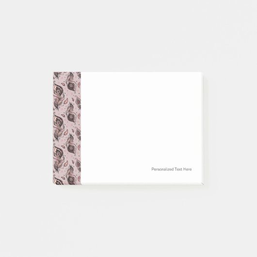 Peacockvederpatroon Post-it® Notes (Voorkant)