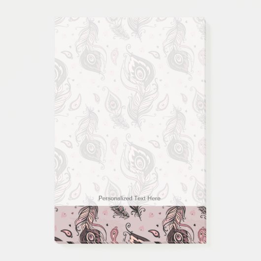 Peacockvederpatroon Post-it® Notes (Voorkant)