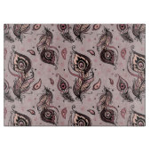 Peacockvederpatroon Snijplank (Voorkant)