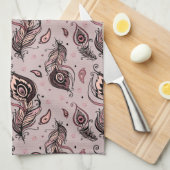 Peacockvederpatroon Theedoek (Quarter Fold)