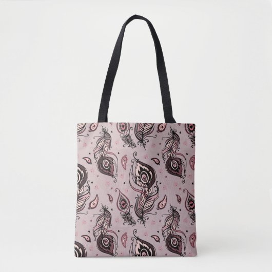 Peacockvederpatroon Tote Bag (Voorkant)