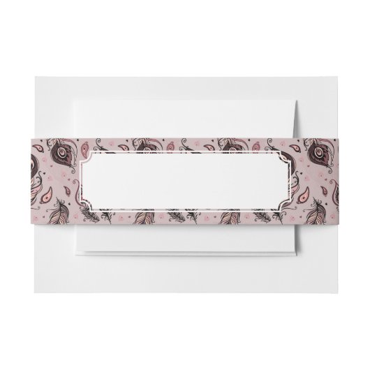 Peacockvederpatroon Uitnodigingen Wikkel (Voorkant Voorbeeld)