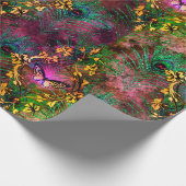 Peacockvedervlinder Victoriaans elegant paars Cadeaupapier (Hoek)