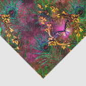 Peacockvedervlinder Victoriaans elegant paars Tissuepapier (Detail)