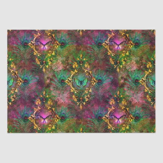 Peacockvedervlinder Victoriaans elegant paars Tissuepapier (Voorkant)