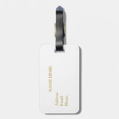 Peacockveer en kalligrafie bagagelabel (Achterkant verticaal)