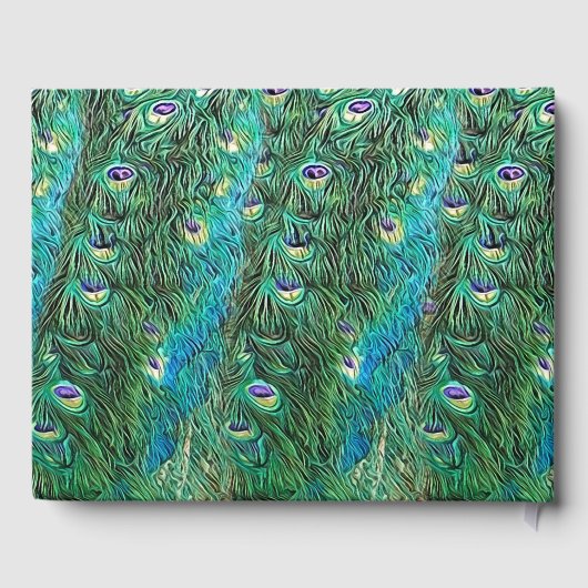 Peacockveren, abstract - modern gastenboek (Achterkant)