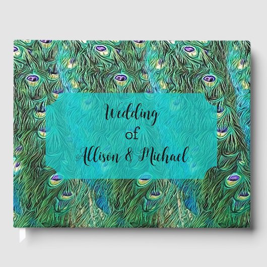 Peacockveren, abstract - modern gastenboek (Voorkant)