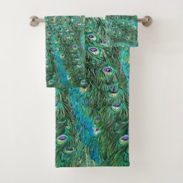 Peacockveren, abstract - patroon in acryl bad handdoek