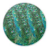 Peacockveren, abstract - patroon in acryl keramische knop (Voorkant)