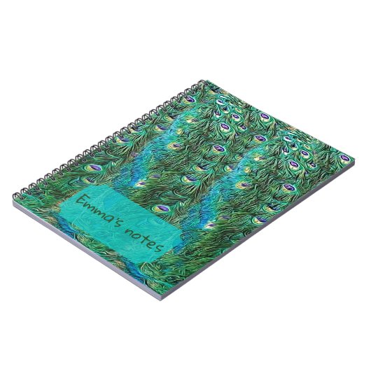 Peacockveren, abstract - patroon in acryl notitieboek (Linkerzijde)