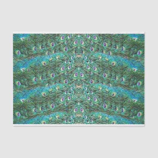 Peacockveren, abstract - patroon in acryl tissuepapier (Voorkant)