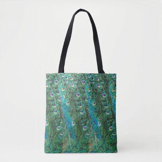 Peacockveren, abstract - patroon in acryl tote bag (Voorkant)
