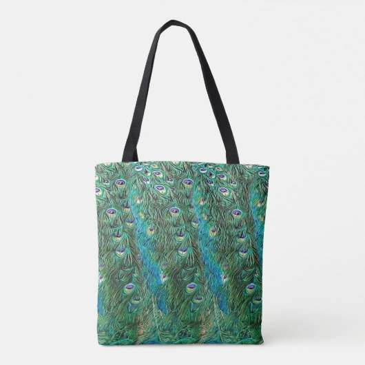 Peacockveren, abstract - patroon in acryl tote bag (Achterkant)