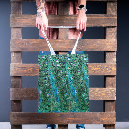Peacockveren, abstract - patroon in acryl tote bag