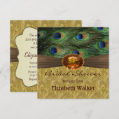 Peacockveren, ambergeel Vrijgezellenfeest Kaart (Voorkant / Achterkant)