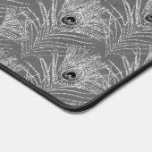 Peacockveren elegant zilvergrijs patroon bureaumat (Hoek)